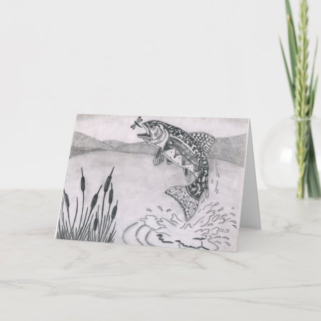 Barns vinnarteckning: brook trout helgkort (Framsida)