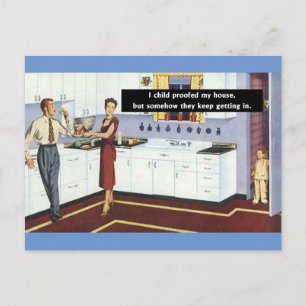 Barnsäkringsköks - Retro Vintage Funny Vykort