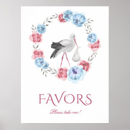 Barnshämmare för vinterfärgstork med favoritskal poster