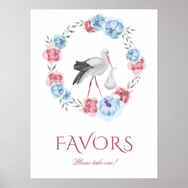 Barnshämmare för vinterfärgstork med favoritskal poster (Framsidan)