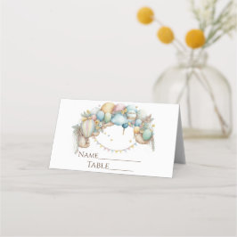 Barnshämmare med vattenfärgskrapa med Luft Ballon Placeringskort