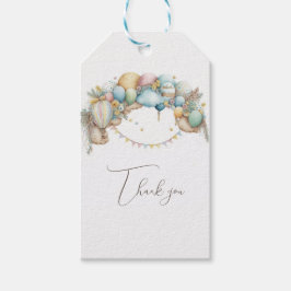 Barnshämmare med vattenfärgskrapa med Luft Ballon Presentetikett