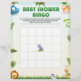 Barnshuggare Bingo Baby Shower-spel [djurtema] Brevhuvud