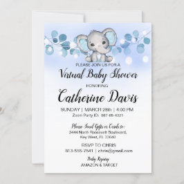 Barnshuggare BLUE ELEPHANT-tematchinbjudan Inbjudningar