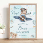 Barnshuggare för äventyr Cute Bear Blue Flygplan B Poster<br><div class="desc">Anpassa den här välkomstskylten för den visuella babyduschen poster lätt och snabbt. Klicka bara på Redigera med Design Verktyg om du vill redigera texten ytterligare, ändra teckensnittet stilar och teckensnittet färg. Med en söt baby-björn som rider ett blått flygplan och en "det är en pojke!" rubrik. Finns även i ett...</div>