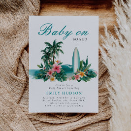 Barnshuggare för Baby ombord på Surfan Beach Inbjudningar