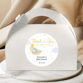 Barnshuggare för sjöfärg Elephant Guld Måne-stjärn Runt Klistermärke