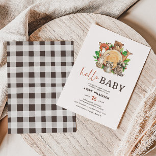 Barnshuggare för vattendfärg Hej Baby Woodland Ani Inbjudningar