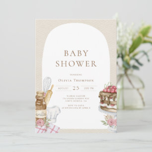 Barnshuggare för vattenfärgning Baking Girl Baby S Inbjudningar