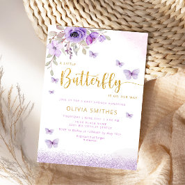 Barnshuggare för vattentorkare Lila Butterfly Girl Inbjudningar