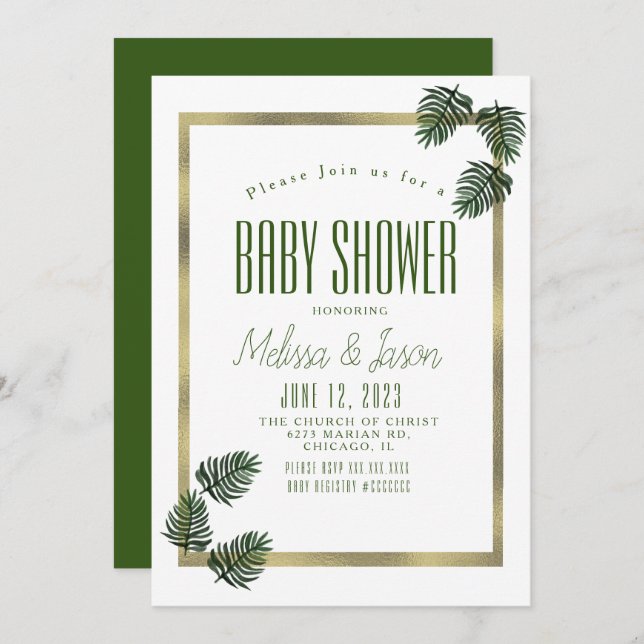 Barnshuggare för vattentorkare med botaniskt fenom inbjudningar (Fram/baksida)