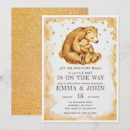 Barnshuggare i Glitter med vattenfärg Inbjudningar