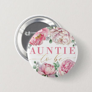 Barnshuggare med Blommigten "Auntie to BE" för vat Knapp