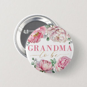 Barnshuggare med Blommigten "Grandma to Be" Knapp