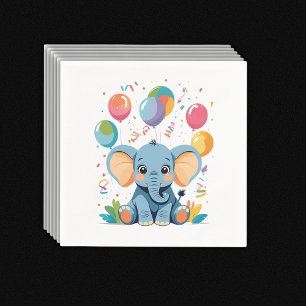 Barnshusare för Baby Elephant Balloons Pappersservett