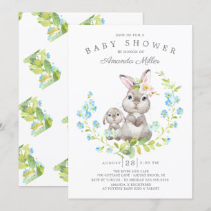 Barnshusare för Mamma och Baby Bunny Boys Inbjudningar