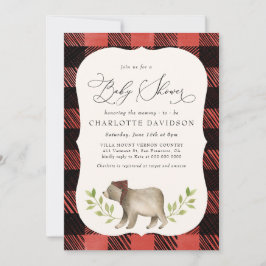Barnshusare för Rustic Bear Woodland Boy Shower Inbjudningar