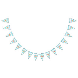 Barnshusare för Tropical Flamingo Blue Rand Vimplar