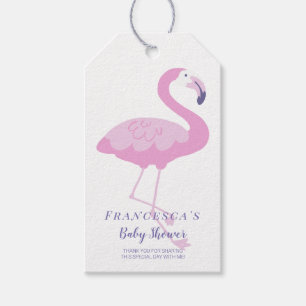 Barnshusare för Tropiskt Rosa Flamingo Tack Presentetikett