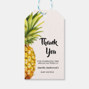 Barnshusare för vattenfärg, tropisk ananas presentetikett