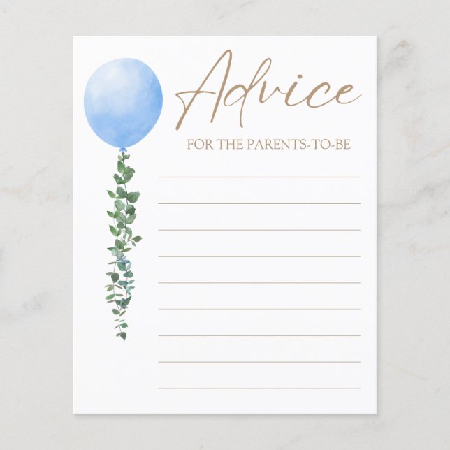 Barnshusare för Watercolor Blue Balloon Boy (Framsida)