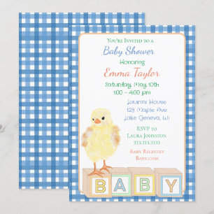 Barnshusare med Baby Chick och block Inbjudningar