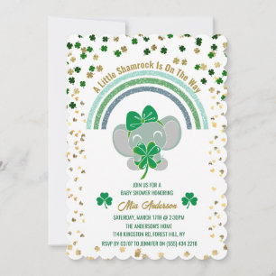 Barnshusare på Elelphant Little Shamrock St Patric Inbjudningar
