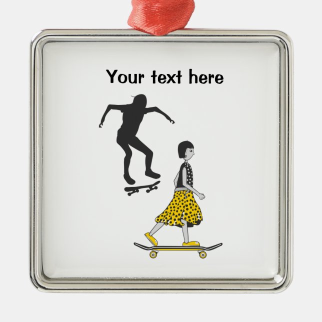 Barnskateboarding Julgransprydnad Metall (Framsidan)