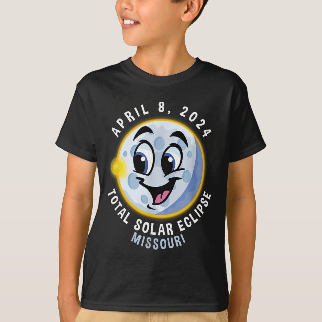 Barnskjorta 8 april solförmörkelse Missouri T Shirt (Framsida)