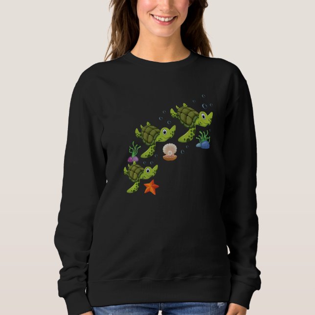 Barnsköldpaddor i Kids Sea Turtles T Shirt (Framsida)