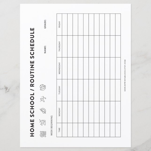 Barnskolschemaläggare - Routine Organizer (Framsida)