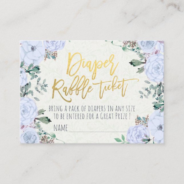 Barnskor - daggregat Raffle Biljett Watercolor Blo Tilläggskort (Framsida)