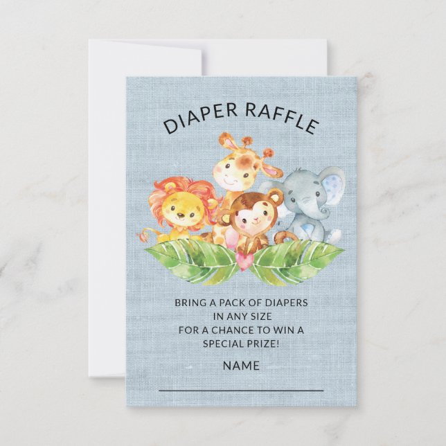 Barnskor Diaper Raffle Biljett Inbjudningar (Framsida)