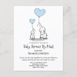 Barnskor efter Mamma Baby Elephant Boy Blue Inbjudan Vykort