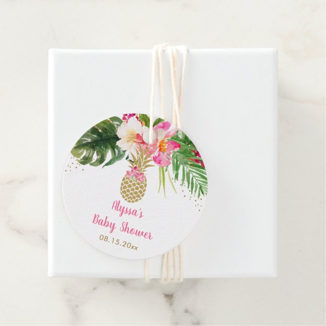 Barnskor för ananas Tropiska Blommigt Gåvor Etiketter (På plats)