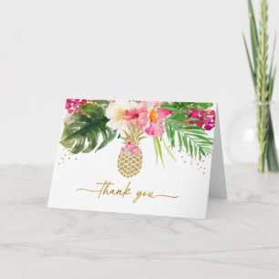 Barnskor för ananas Tropiska Blommigt Tack Kort