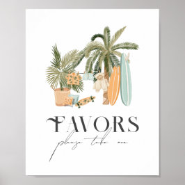 Barnskor för baby ombord på Handflatan Träd Surfa  Poster