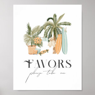 Barnskor för baby ombord på Handflatan Träd Surfa  Poster