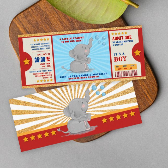 Barnskor för elefant i guld Glitter från Biljett P Inbjudningar (Skapare uppladdad)