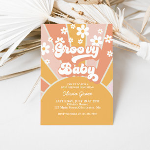 Barnskor för Groovy Baby Retro Sunshine Daisy  Inbjudningar