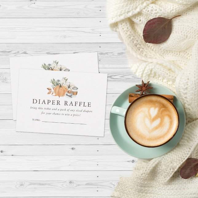 Barnskor för höstkaffe | Diaper Raffle Tilläggskort (Skapare uppladdad)