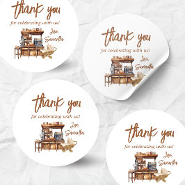 Barnskor för kaffe i baby runt klistermärke