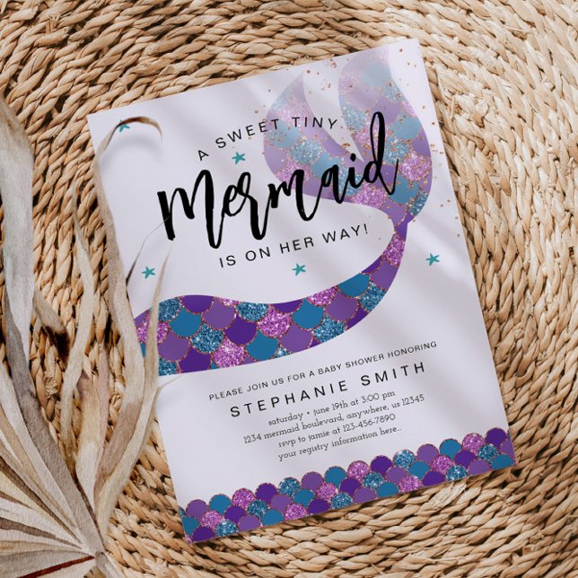 Barnskor för lila och Sjöjungfru Inbjudningar (Skapare uppladdad)