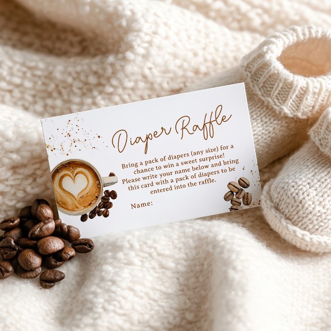 Barnskor för modern barnkaffekaffe tilläggskort (Modern Fall Coffee Baby Shower Diaper Baby Shower Enclosure Card)