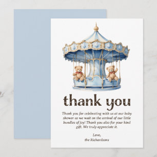 Barnskor för nalle Twin Boys Baby Shower Tack Kort