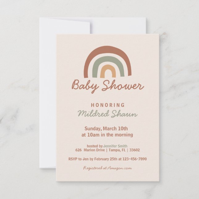 Barnskor för regnbågsdesign inbjudningar (Framsida)