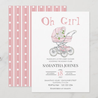  Barnskor för rosa baby barnvagn Blommar    Inbjudningar