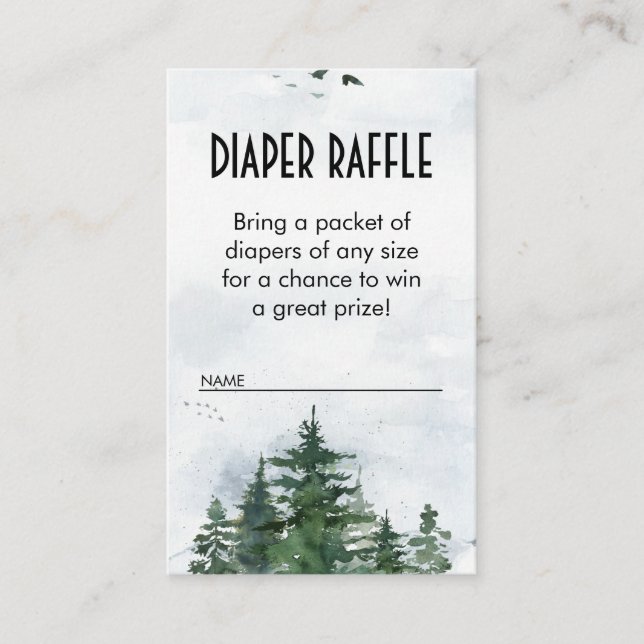 Barnskor för Wilderness Diaper Raffle Infoga Visitkort (Framsida)