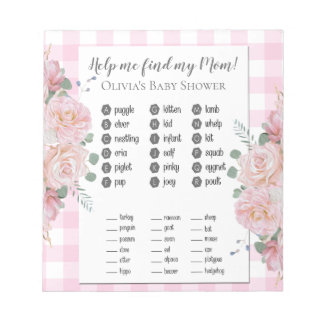 Barnskor hittar min Mamma Rosa ros Gingham Anteckningsblock