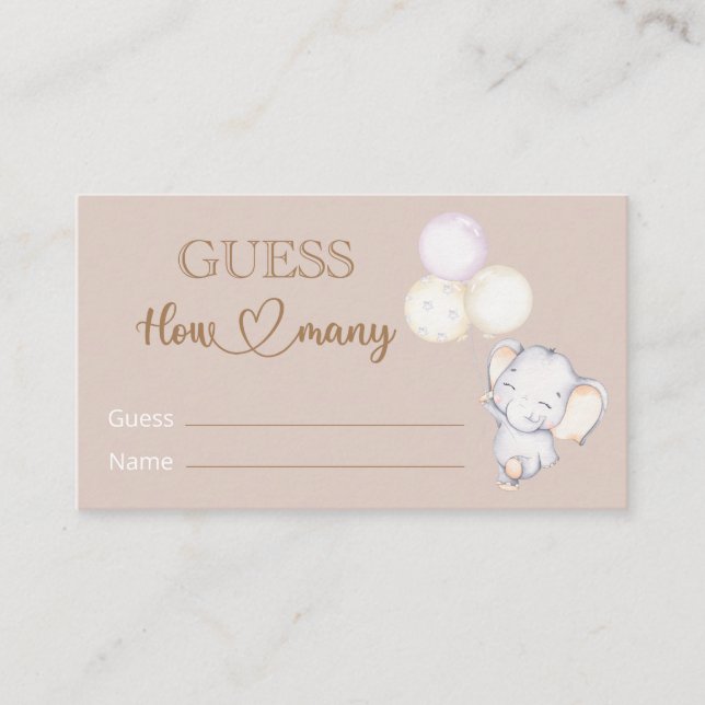 Barnskor i Baby Elegant gissar hur många Tilläggskort (Framsida)